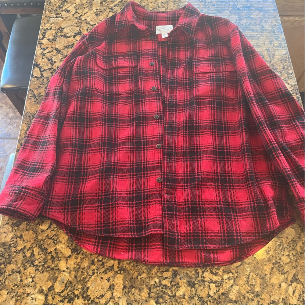 Men’s heavy flannel buffalo plaid shirt